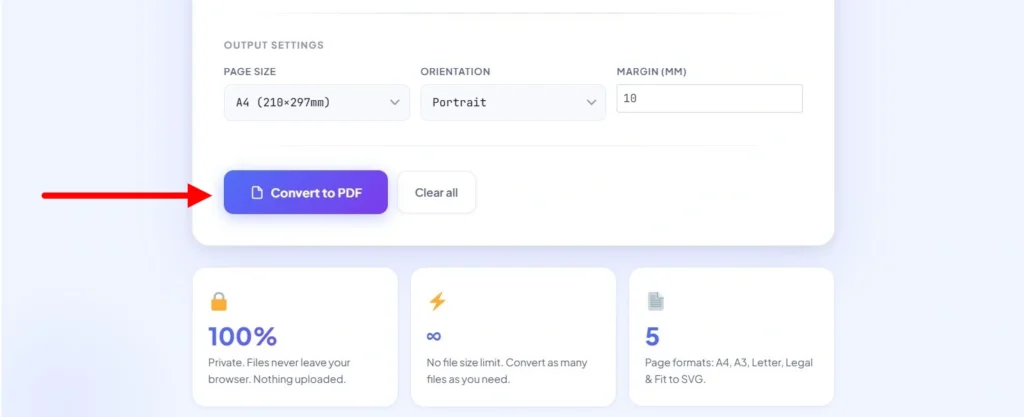click Convert to PDF.